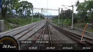 車站字幕版 台鐵 4634次 花蓮-台東 區間車 SONY FDR-X1000V Action Cam GPS 參數資料 8倍速度 縮時攝影 路程景 EMU500電聯車