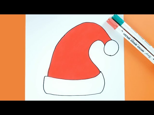 Christmas Drawing: How to Draw Santa Hat Easy Step by Step - YouTube