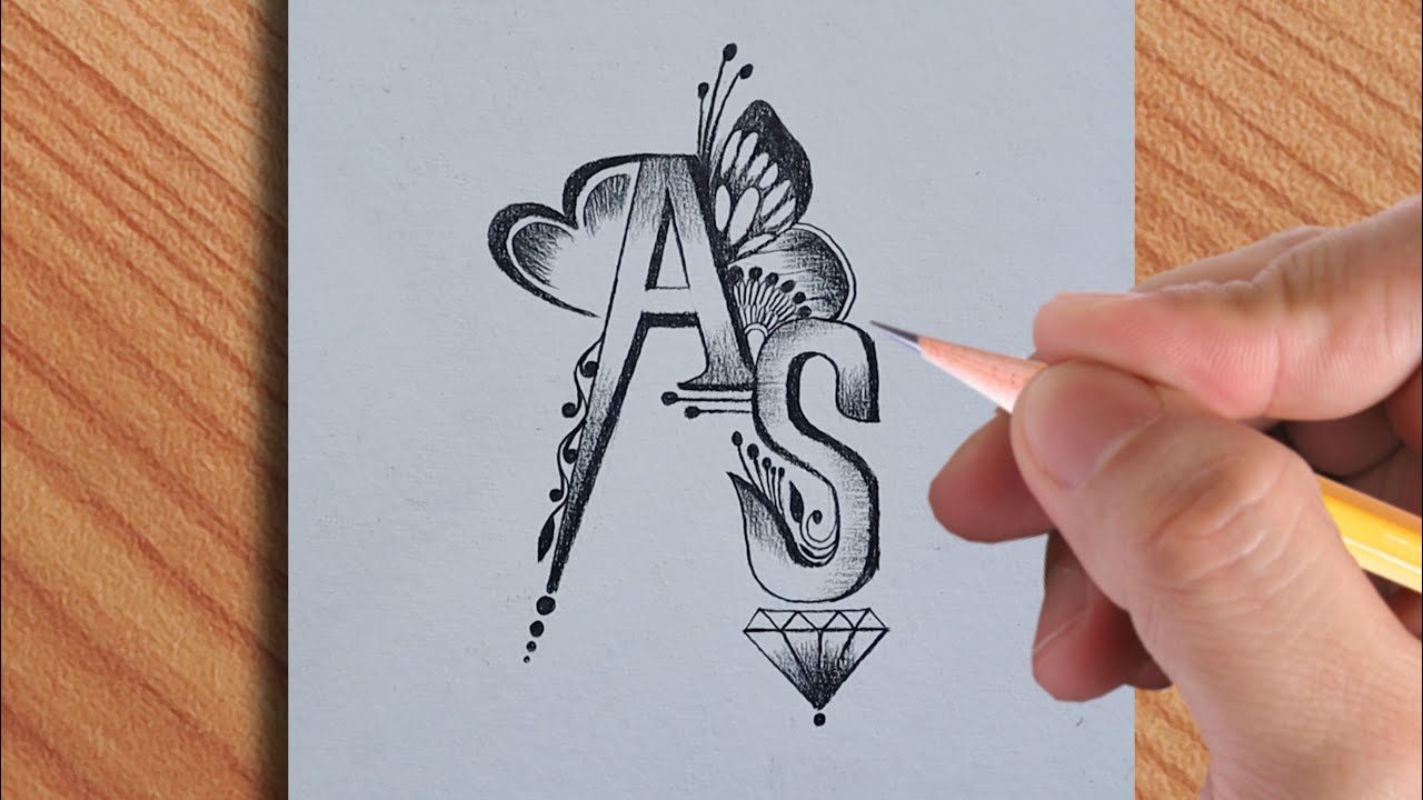 A Love S cool drawing tattoo design with pencil || simple drawing video || amazing designn