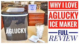 REVIEW AGLUCKY Ice Maker Machine on Countertop