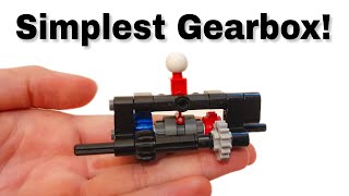 Simplest Lego Technic 2-speed Gearbox / Small Transmission with Switch