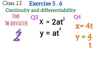 class 12{ exercise 5.6} continuity and differentiability,parametric form