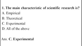MCQ about research and statistics