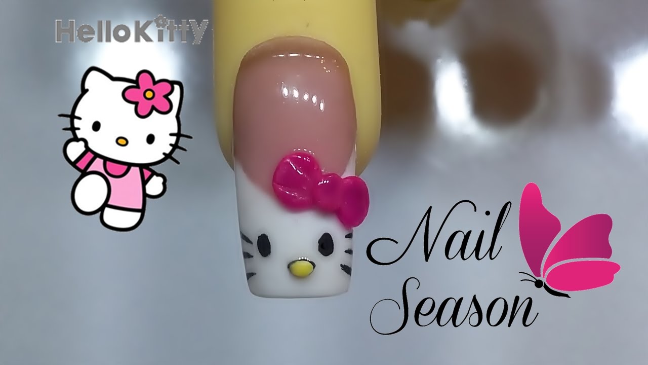 Acrylic nails hello kitty 3d French Nail Art step by step - thptnganamst.edu.vn