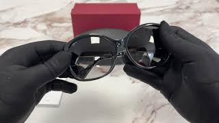 Salvatore Ferragamo SF744SLA 001 Black Brown Gold-Gray Gradient Sunglasses