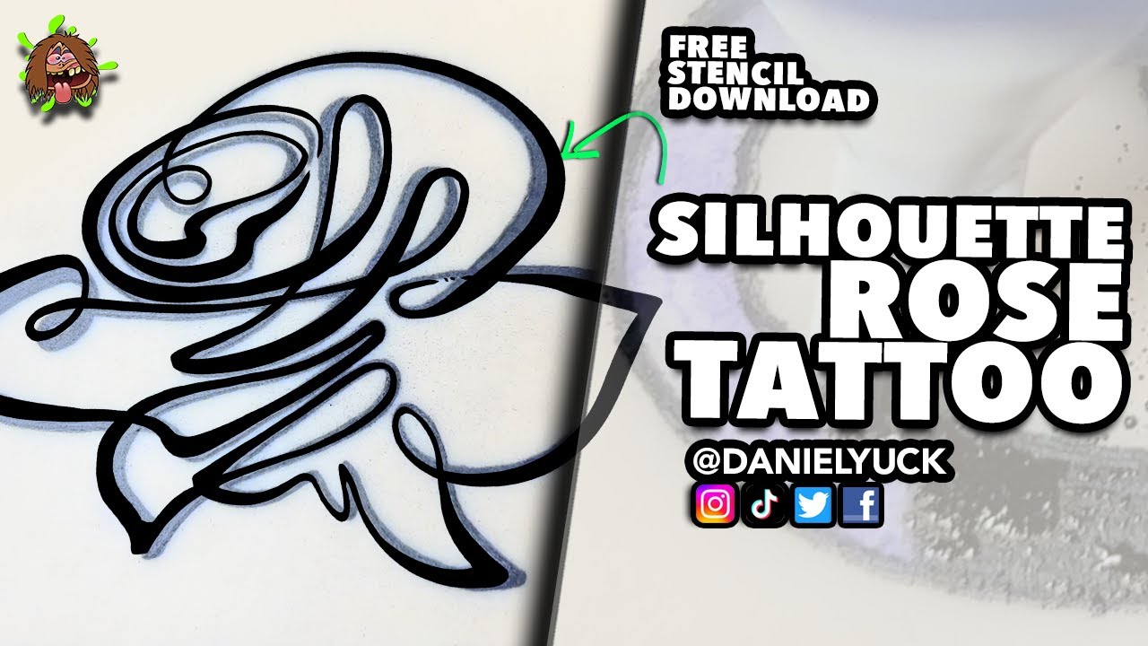 Silhouette Rose Tattoo From Idea To Stencil (FREE STENCIL INCLUDED