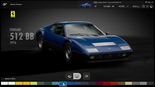 Gt sport 1976 ferrari 512bb all body colours, studio scene in brand
central. the 512 bb is part of 1.11 update for gran turismo -
playstation 4. pl...