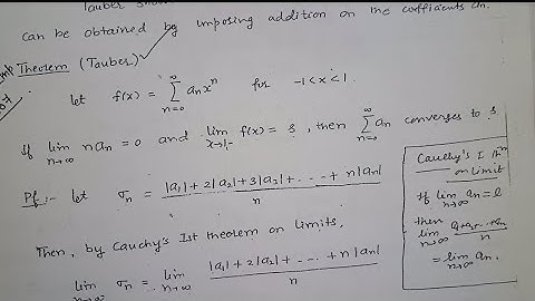 Episode 12 Tauber Theorem power series unit 3 of mathematical analysis msc 1st sem mathematics MDU