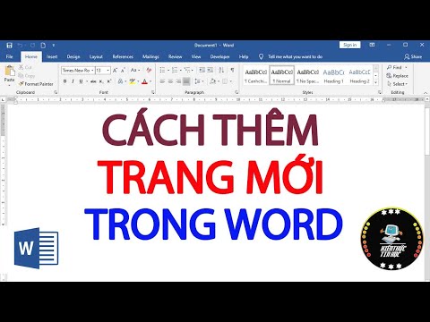 Cách thêm trang trong word