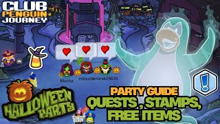 Halloween Party 2025 Quests, Stamps, Pumpkin Puffle Ghost Transformation Club Penguin Journey