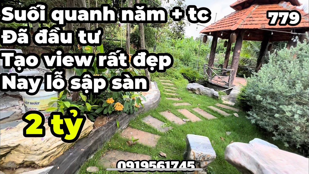 (Đã bán) Giảm lỗ sập sàn cho lô đất có tc suối quanh năm đã đầu tư tạo view,tiểu cảnh,cây kiểng. 