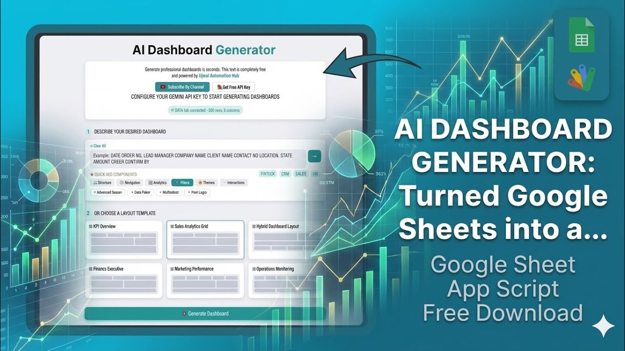 AI Dashboard Generator: How to Build Dashboard using Google Sheets ...