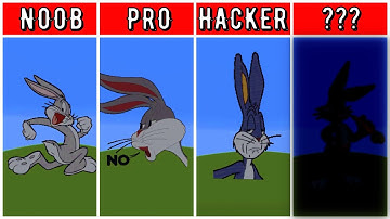 Minecraft Pixel art - NOOB vs PRO vs HACKER vs GOD l BUGS BUNNY