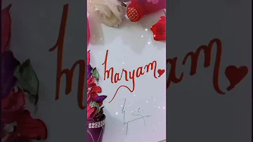 #maryam #whatsappstatus #calligraphy #nameart