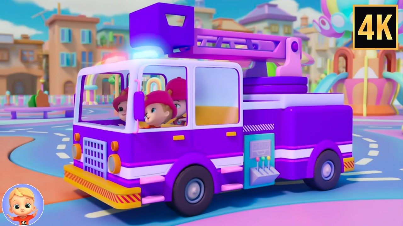 Wheels On The Firetruck, Emergency Vehicle Songs and Nursery Rhymes for Kids