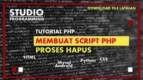 Latihan Membuat Script PHP Hapus Data di Database #programming #php #coding #shorts