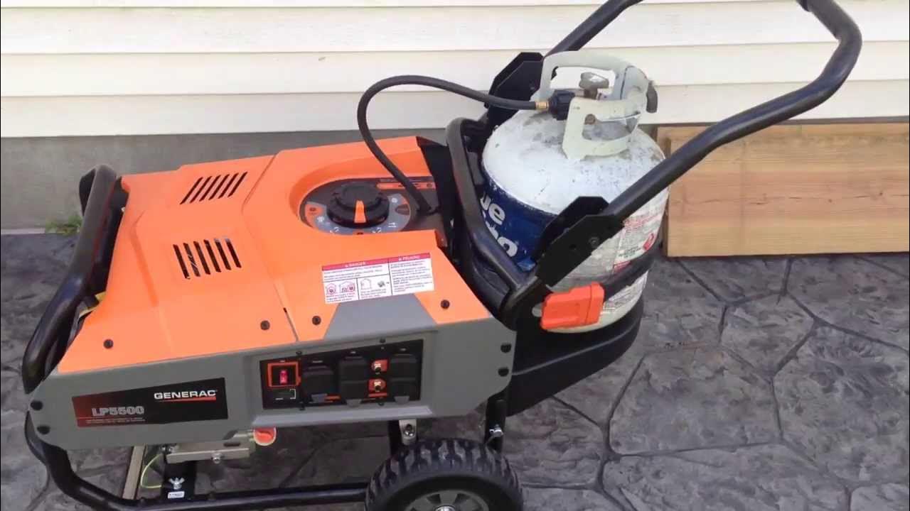 Generac LP5500 first start YouTube