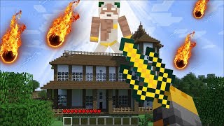 GIANT MINECRAFT GOD APPEARS IN MY ZOMBIE HOUSE !! SURVIVAL OF THE ZOMBIE HOUSE !! Minecraft Mods