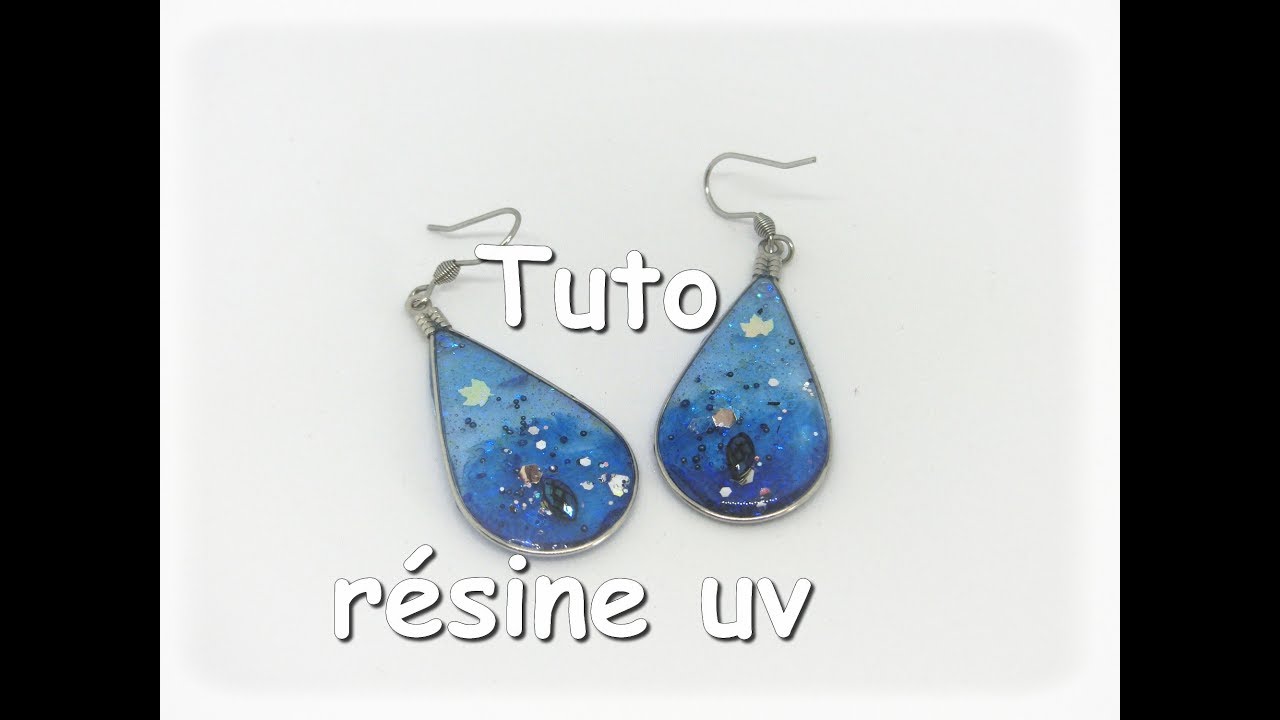 ☆ tuto résine uv/DIY/Boucles d'oreilles/ Méduse holographique 