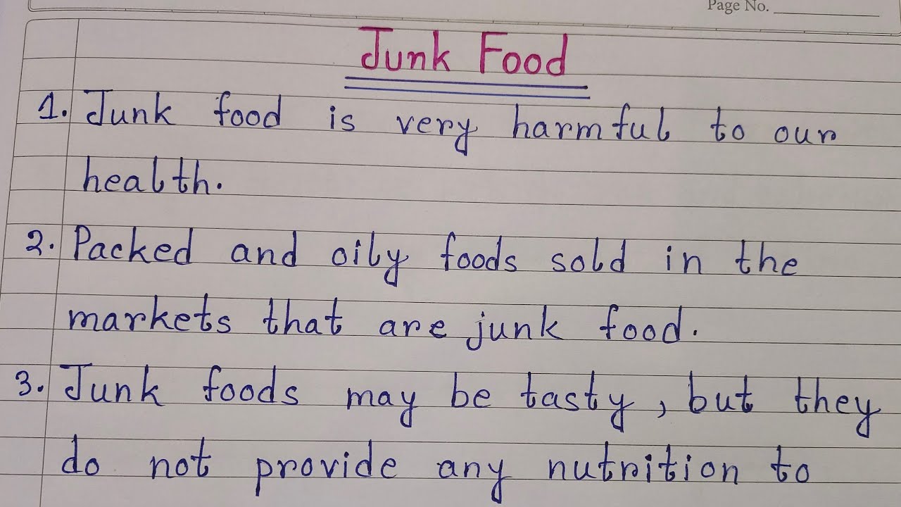 speech on junk food for class 8