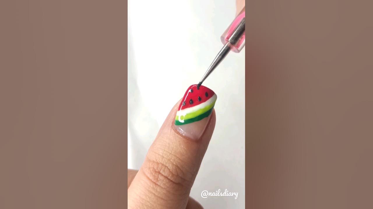 5. Watermelon Themed Summer Nail Art - wide 2