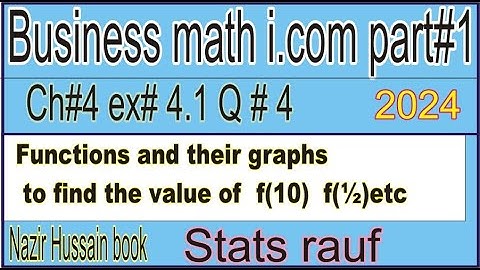 q4 ex4.1 business math i.com part1 Ch4 functions and their graphs/Nazir hussain book/stats rauf