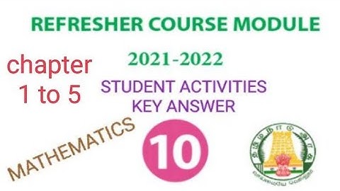 10th maths refresher course module student activities key answer,10th class refresher course module