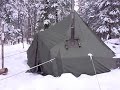 Winter camping  cooking no the knico alaskan wood stove