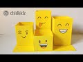 Emoticon stationery box cardboard  3 minute craft 