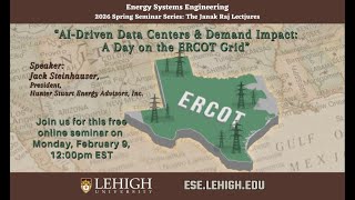 ESE Spring Seminar #3, Feb 9, 2026, Steinhauser: "AI-Driven Data Centers &amp; Demand Impact..."