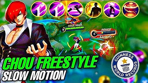 Chou freestyle combo and one shot damage  chou one hit build up 💯% damage MLBB 