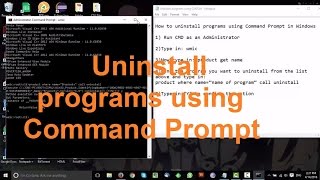 how to uninstall programs in windows using command prompt