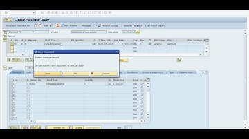 SAP MM Creating Service PO & Service Entry Sheet