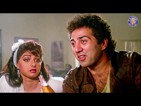 मैं सिर्फ अपने पैसे से दारू पीती हूँ | Sridevi | Sunny Deol | Rajnikant | Chaalbaaz Movie Scene
