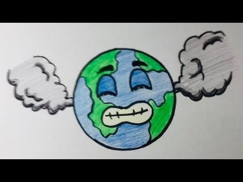 Save Earth Save Environment Drawing Step By Step || Stop Global Warming ...