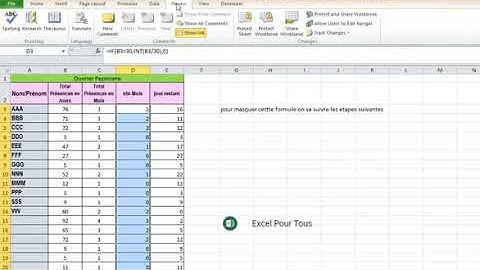 Comment masquer les formules dans Excel