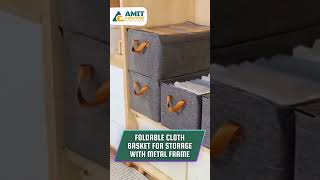 Foldable Clothing Storage Box with Metal Frame | Toy &amp; Jewellery Storage Rack | Closet Organization