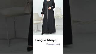 Longue Abaya liserés en tweed femme voilée www.neyssa-shop.com