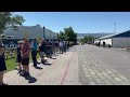 Line to vote at the fair grounds