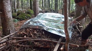 No Sleeping Gear Challenge Survival Night 3: Emergency Blanket Only