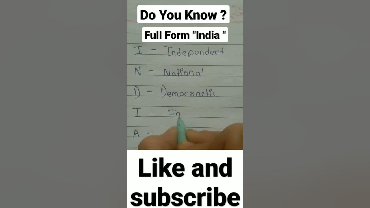 do-you-know-full-form-of-india-popular-india-fullform-youtubeshorts