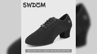 Women Dance Shoes Black Modern Ballroom Salsa Dancing Shoes Boys Latin Jazz Training Shoes Adults Ta