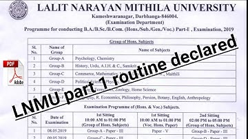 LNMU part 1 exam date declared || by study with kumar keshav