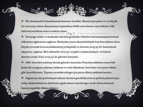 KADAYIF TATLISI TARİFİ