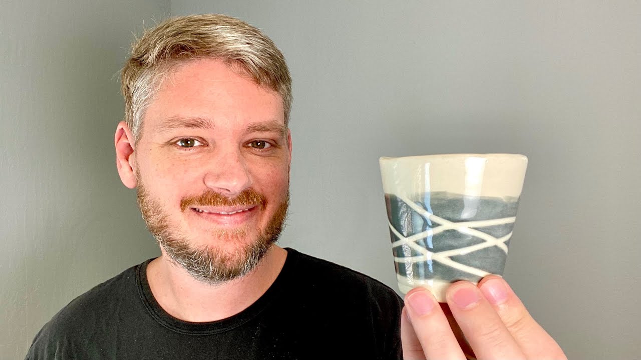 Video thumbnail of slip colored with stain being tested on pots at different stages