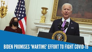 Biden promises 'wartime' effort to fight Covid-19