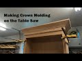 Making crown molding on the table saw