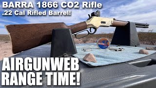 .22 Cal Rifled Barrel Testing in the BARRA 1866 Lever Action CO2 BB Rifle with Hawke Reflex Sight