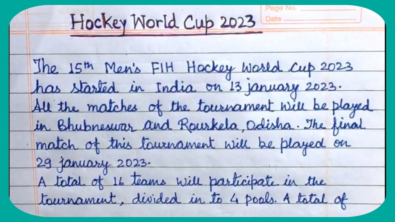 essay on hockey world cup