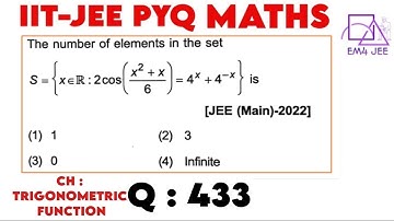 The number of elements in the set S = { x ∈R ∶ 2cos((x^2+x )/6)= 4^x+ 4^(-x ) } is